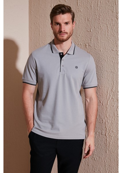 Pamuk Düğmeli Slim Fit Polo T Shirt Erkek Polo T Shirt 5902118