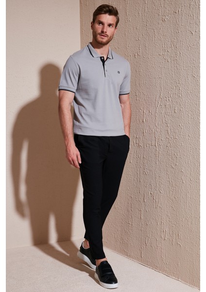 Pamuk Düğmeli Slim Fit Polo T Shirt Erkek Polo T Shirt 5902118