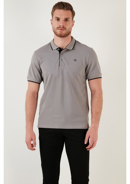 Pamuk Düğmeli Slim Fit Polo T Shirt Erkek Polo T Shirt 5902118