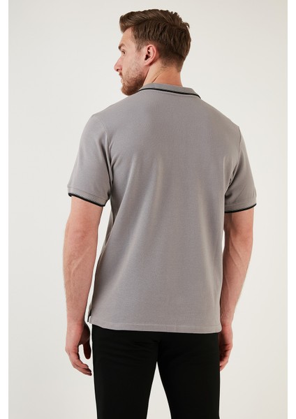 Pamuk Düğmeli Slim Fit Polo T Shirt Erkek Polo T Shirt 5902118