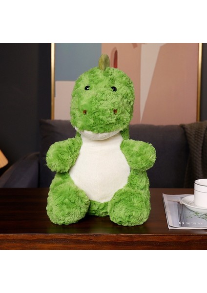 35 cm Sevimli Oturan Ejderha Avokado Yeşil Küçük Dinozor Bebek Yastık Peluş Oyuncak Bebek (Yurt Dışından)