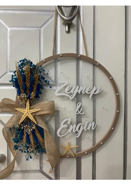 Ahşap Kapı Süsü Çelenk 30X30 Kapı Süsü Özel El Yapımı Çck-03