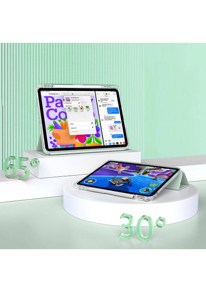 Apple iPad Pro 13 2024 Manyetik Standlı Darbeye Dayanıklı Shockproof Kalemlikli Kızaklı Hybrid Kılıf A2925 A2926 modelleri
