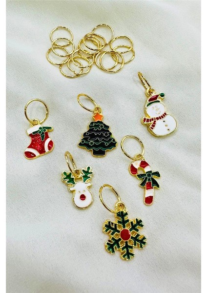 Yılbaşı Temalı 20 Parça Saç Küpe Seti