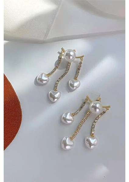 Romantik Kalp Inci Hayalet Küpe modelleri