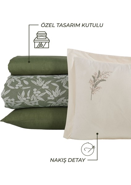 Natural Series Tina Yatak Seti 6 Parça Yeşil