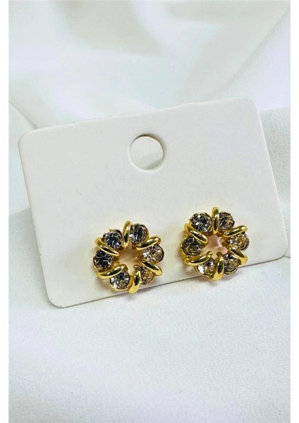 Incili Taşlı Minimal Küpe