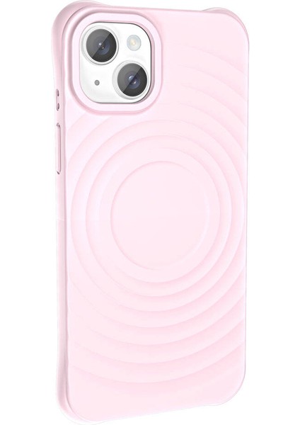 Apple iPhone 14 Kılıf Magsafeli Airbagli Mat Silikon Hepi Kapak Açık Pembe