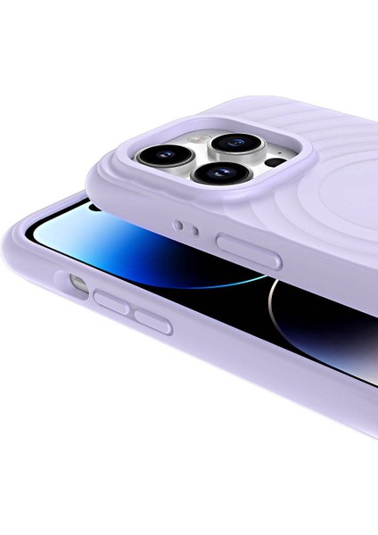 Apple iPhone 14 Pro Kılıf Magsafeli Airbagli Mat Silikon Hepi Kapak Lila fiyatları