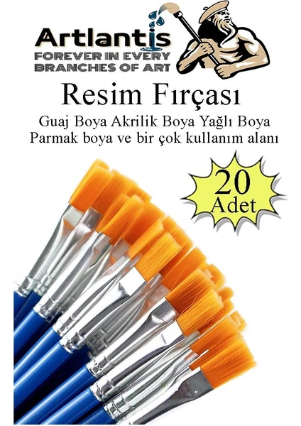 Resim Fırçası 20 Adet Sentetik Fırça Ekonomik Suluboya Akrilik Boya Guaj Boya Yağlı Boya Resim Boyama