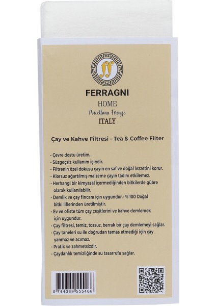 Çay Demleme Poşeti (Çay Filtresi) 10*22 Cm( L Boy) 30 Lu 6 Paket (180 Adet)