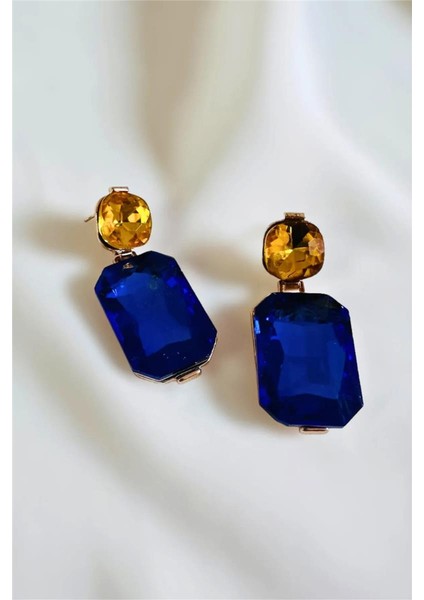 Sarı Laciver Taşlı Damla Küpe fiyatları