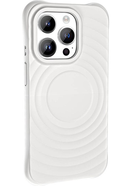 Apple iPhone 14 Pro Max Kılıf Magsafeli Airbagli Mat Silikon Hepi Kapak Beyaz