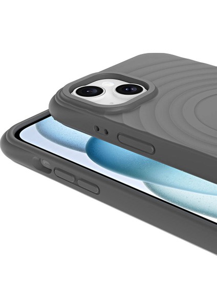Apple iPhone 14 Plus Kılıf Magsafeli Airbagli Mat Silikon Hepi Kapak Gri