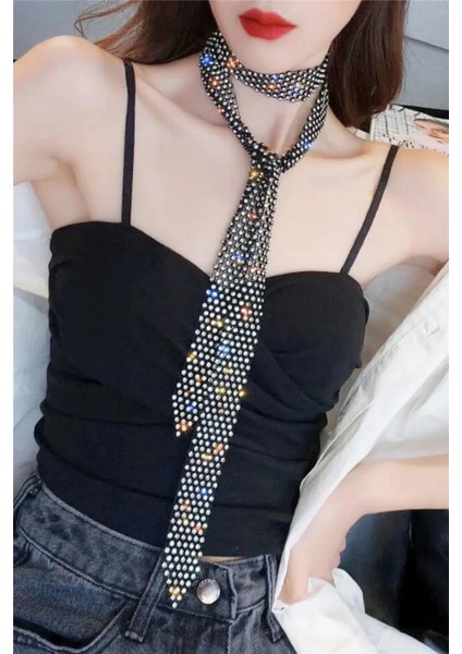 Rhinestone Kravat Gerdanlık Kolye fiyatları