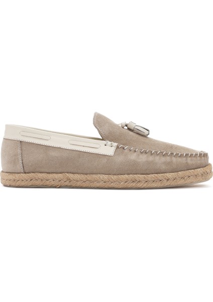 Erkek Bej Süet Deri Casual Loafer 24SFD603010