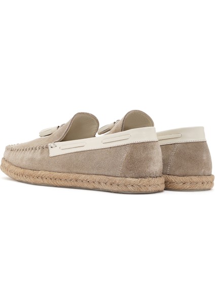 Erkek Bej Süet Deri Casual Loafer 24SFD603010