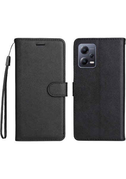 Xiaomi Poco X5 5g Için Flip Case Yüksek Kalite Deri Klasik Düz Renk (Yurt Dışından)
