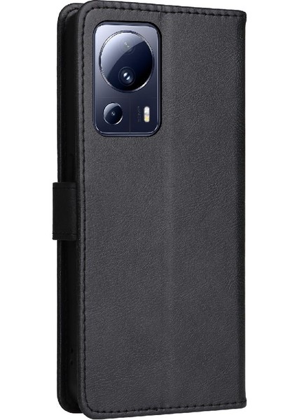 Manyi Mall Kart Yuvası Klasik Düz Renk Iş ile Xiaomi 13 Lite Için Flip Case (Yurt Dışından)