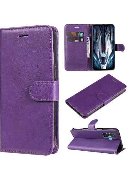 Xiaomi Poco F4 Gt Için Flip Case Klasik Düz Renk Yüksek Kaliteli Deri (Yurt Dışından)