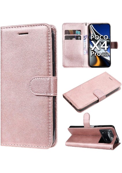 Xiaomi Poco X4 Pro 5g Için Flip Case Klasik Düz Renk Iş Cüzdan (Yurt Dışından)