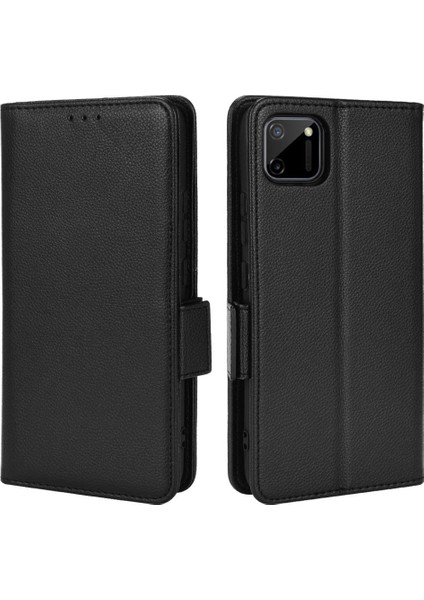 Realme C11 Manyetik Kart Yuvaları Tutucu Pu Deri Yan Toka Için Kılıf (Yurt Dışından)