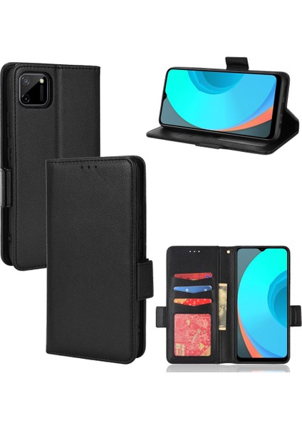 Realme C11 Manyetik Kart Yuvaları Tutucu Pu Deri Yan Toka Için Kılıf (Yurt Dışından) indirimleri