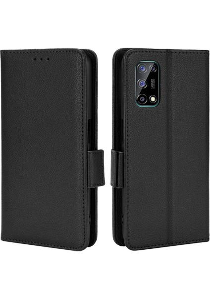 Realme 7 5g Pu Deri Kart Yuvaları Için Kılıf Tutucu Yan Toka Manyetik (Yurt Dışından)