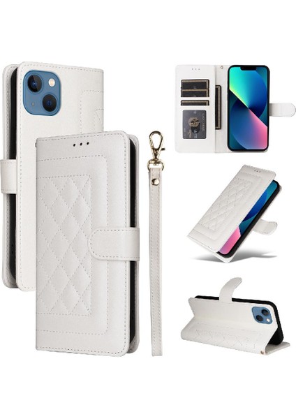 Iphone 13 Için Flip Case Cüzdan Deri Kılıf Darbeye Basit Iş (Yurt Dışından)