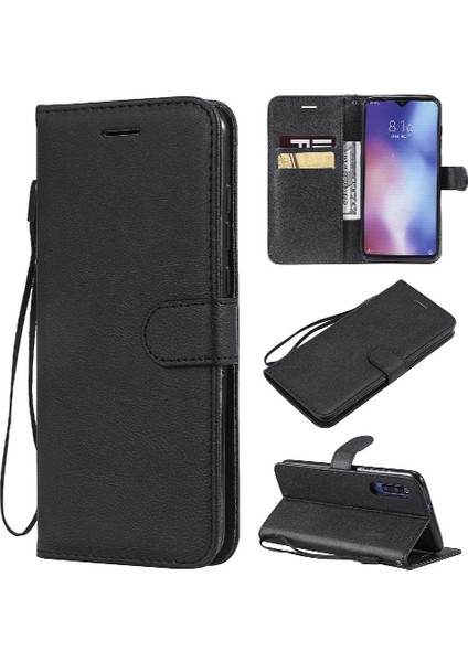 Xiaomi 9 Için Flip Case Klasik Düz Renk Iş Cüzdan Telefon Kılıfı Yüksek (Yurt Dışından)