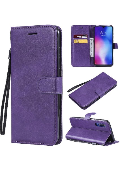 Xiaomi 9 Için Flip Case Klasik Düz Renk Iş Cüzdan Telefon Kılıfı Yüksek (Yurt Dışından)