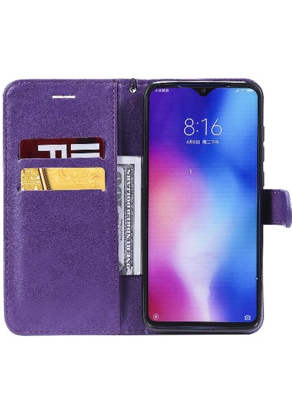 Xiaomi 9 Için Flip Case Klasik Düz Renk Iş Cüzdan Telefon Kılıfı Yüksek (Yurt Dışından) fırsatları