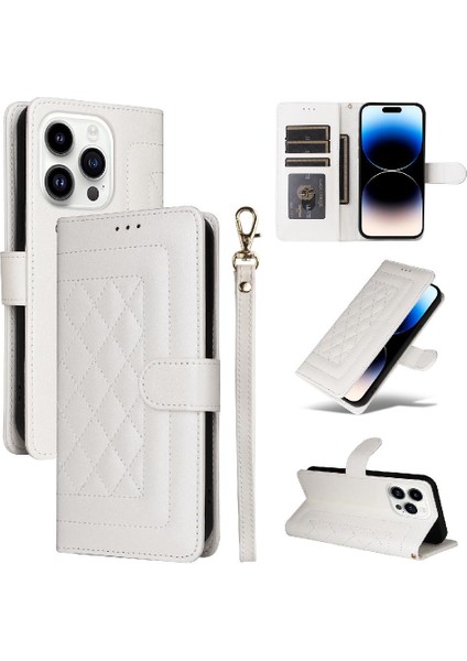 Iphone 14 Için Flip Case Pro Cüzdan Darbeye Basit Iş Kapak Çevirin (Yurt Dışından)