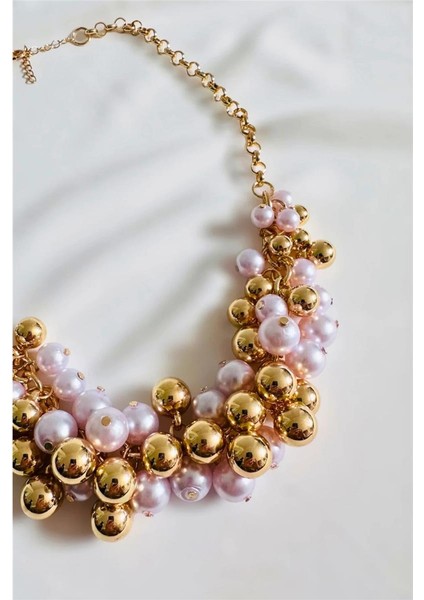 Salkım Çoklu Inci Metalize Boncuk Kolye fiyatları