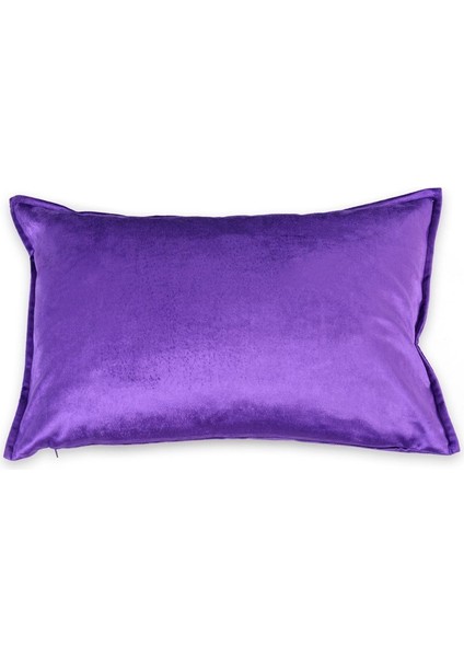 Mor Kadife Kulaklı 35X55 cm Dikdörtgen Kırlent Kılıfı