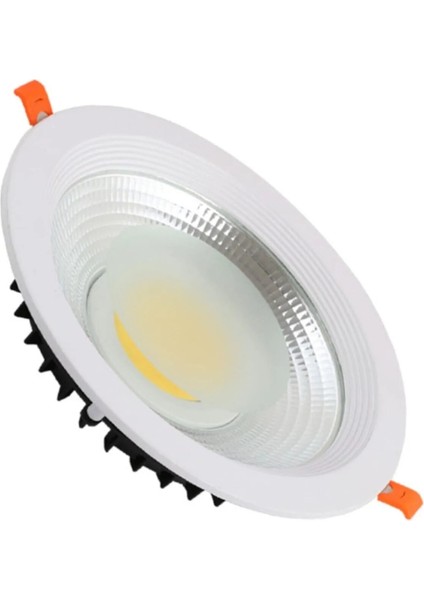 20 W Cob LED Downlight Armatür 6500 K Beyaz Kasa Beyaz Işık