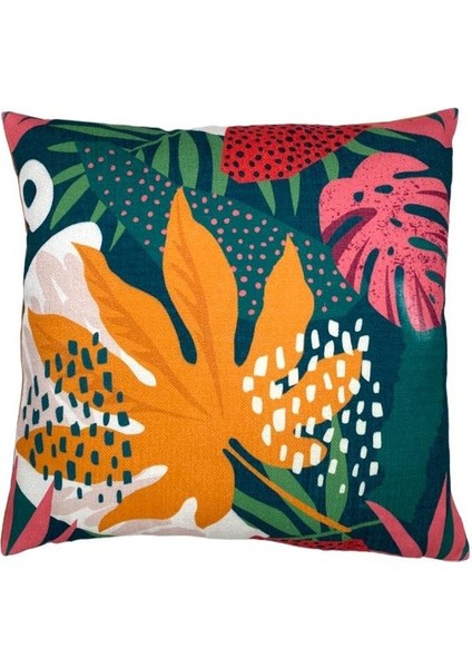 Tropikal Renkli 50 x 50 Kare Kırlent Kılıfı