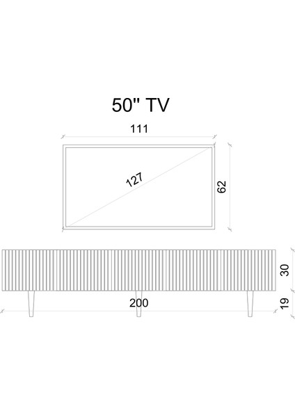 Capella Country Beyaz 5 Kapaklı Ahşap Ayaklı 200 CM Tv Ünitesi