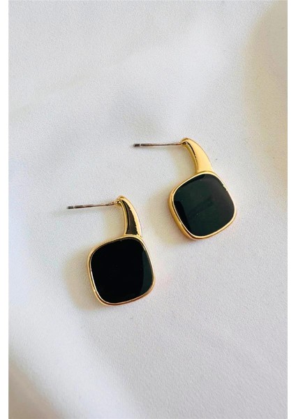 Mineli Minimal Yan Kare Küpe