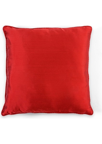 Kırmızı Ipek Kordonlu 50X50 cm Kare Kırlent Kılıfı fiyatları