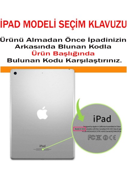 Apple ipad 5.nesil 9.7 Inç 360 Dönebilen Standlı Tam Koruma Kılıf A1822 A1823
