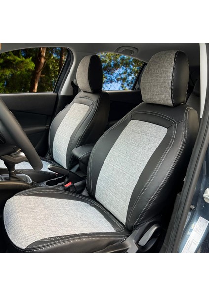 Fiat Egea Araca Özel Oto Koltuk Kılıfı - Keten ve Deri