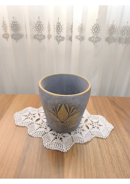 Gold Eskitme Beton Orkide Saksısı