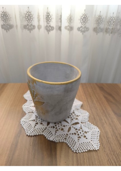 2 Adet Gold Eskitme Beton Orkide Saksısı Gri-Gold Renkli fiyatları