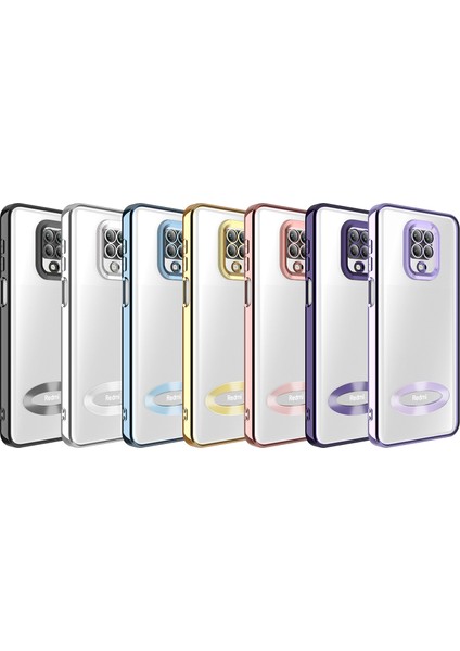 Xiaomi Redmi Note 9 Pro Kılıf Kamera Korumalı Logo Açık Renkli Kenarlı Arkası Şeffaf Silikon Kapak fiyatları