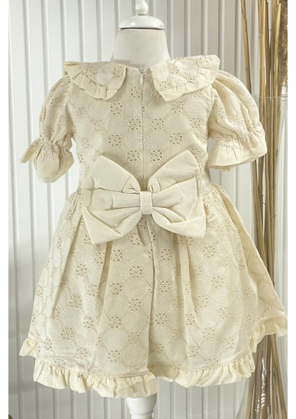 Bebe Yaka Elbise Bej MDVK128 indirimleri