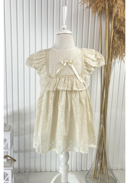 Kare Yaka Elbise Ekru MDVK126 fiyatları