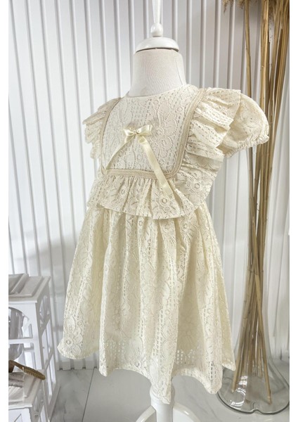 Kare Yaka Elbise Ekru MDVK126 modelleri