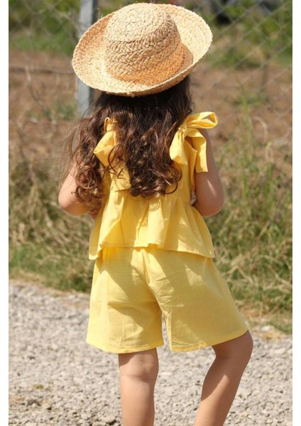 Baskı Nakışlı Ikili Takım Sarı MDVK138 modelleri