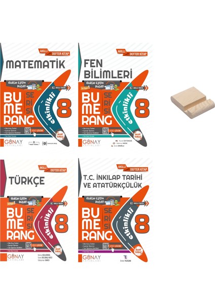 LGS 8.Sınıf Bumerang Etkinlikli Defter Matematik Fen Türkçe ve Inkılap Tarihi 4'Lü Set